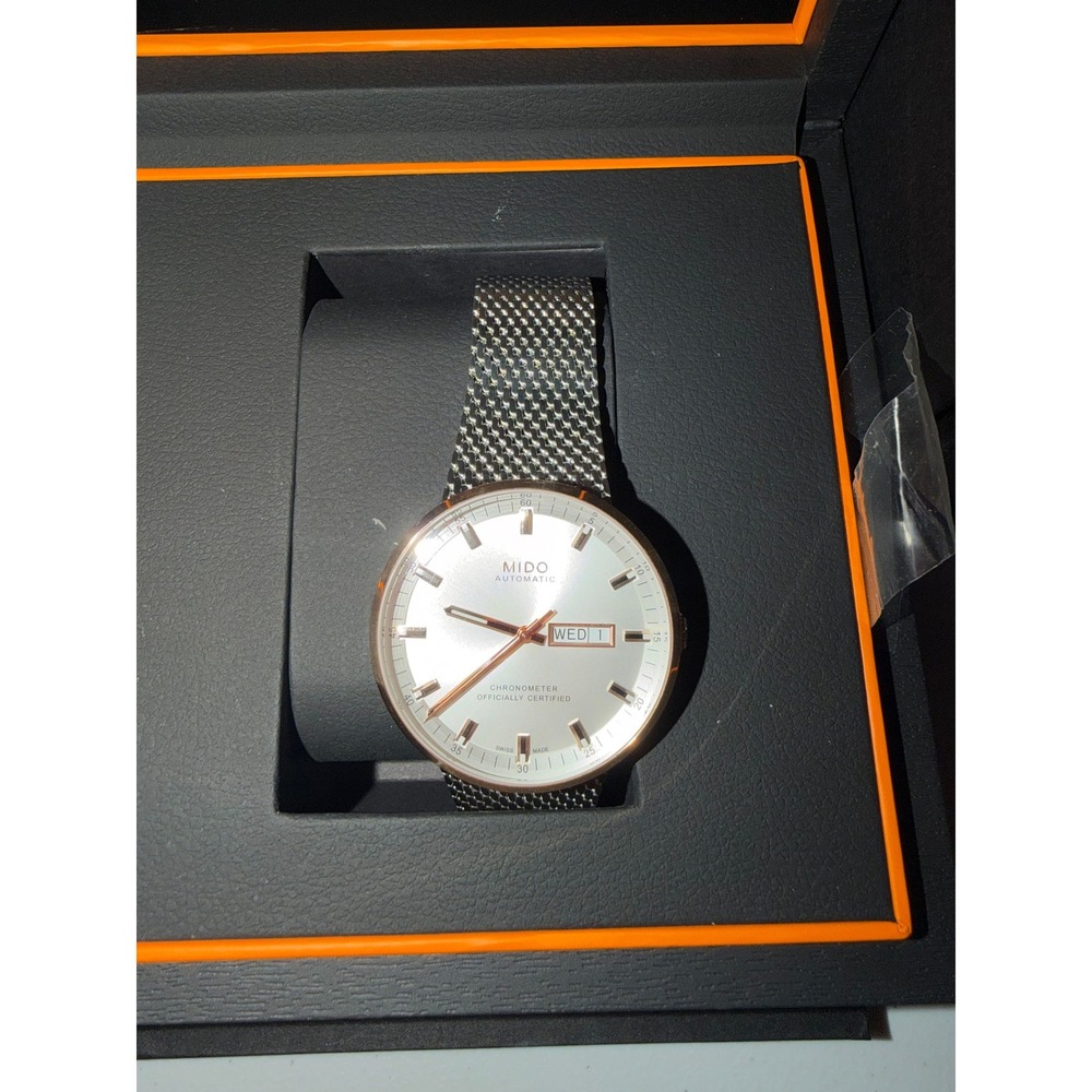 Mido Swiss Automatic Chronometer Watch Silver Mes… - image 2